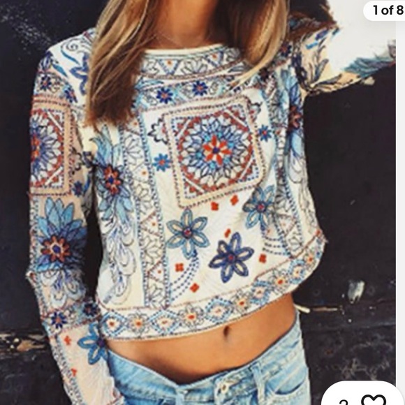 Zara Tops - Beautiful Zara Floral Beaded Embroidered Sheer Top. Sz S